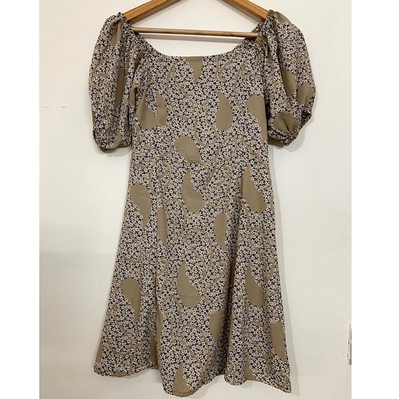 Brown Printed Dress